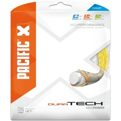 Stringing with tennis string Pacific Dura Tech gold