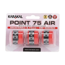 Karakal Overgrip Point Air 0.75mm red 3-pack