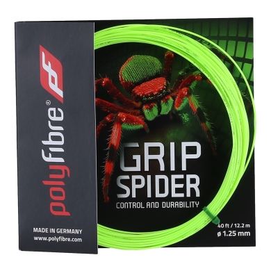 Polyfibre Tennis String Grip Spider (Durability+Control) lime green 12m Set