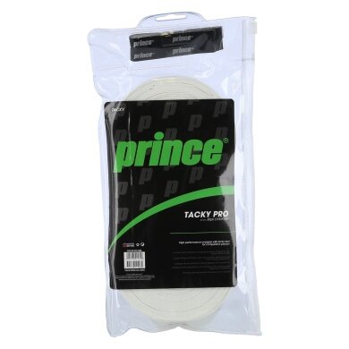 Prince Overgrip Tacky Pro 0.6mm white - 30 pieces in zip bag