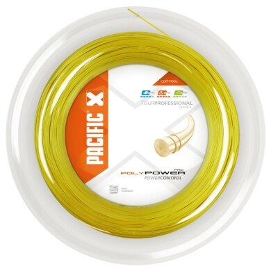 Pacific Tennis String Poly Power Pro (Durability+Power) yellow 200m roll