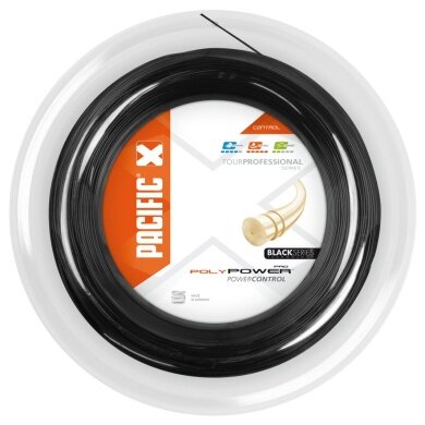 Pacific Tennis String Poly Power Pro (Durability+Power) black 200m roll