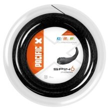 Pacific Tennis String Spin 6 1.25 (Durability+Spin) black 200m roll