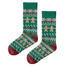 Polar Star Daily Sock Crew Honninka (Christmas, Cotton, Warm) Green - 1 Pair