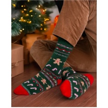 Polar Star Daily Sock Crew Honninka (Christmas, Cotton, Warm) Green - 1 Pair