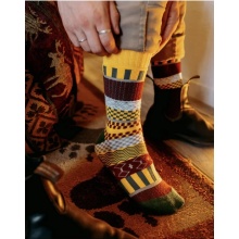 Polar Star Daily Sock Crew Svea (Cotton, warm) yellow/multicoloured - 1 pair