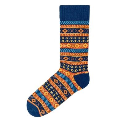 Polar Star Daily Sock Crew Arvid (Cotton, warm) navy blue/multicoloured - 1 Pair