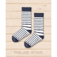 Polar Star Daily Sock Crew Sailor (Cotton, warm) white/navy blue - 1 pair