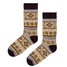 Polar Star Daily Sock Crew Arild Winter Pattern (Cotton, warm) brown/multicoloured - 1 Pair