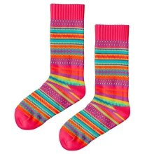 Polar Star Daily Sock Crew Freja (Cotton, warm) pink/multicoloured - 1 Pair