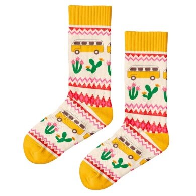 Polar Star Daily Sock Crew Reise (Cotton, warm) yellow/multi-coloured - 1 pair