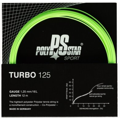 Polystar Tennis String Turbo (Durability+Power) green 12m Set