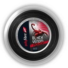 Polyfibre Tennis String Black Venom Rough (Durability+Spin) black 200m roll