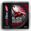 Polyfibre Tennis String Black Venom Rough (Durability+Spin) black 12m Set