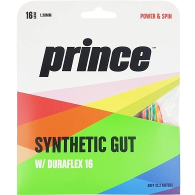 Prince Tennis String Synthetic Gut Duraflex Limited Edition (Allround+Durability) colourful 12m Set