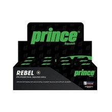 Prince Squashball Rebel (1 yellow dot, slow) black - 12 balls in a box