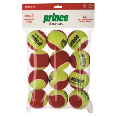 Prince Methodology Balls Stage 3 Play&Stay red/yellow 12 pack in bag