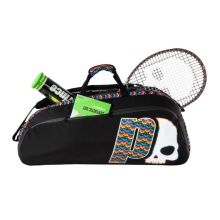 Prince Tennis Racket Bag by Hydrogen Skulls Comp 1 (Racket Bag, 1 Main Compartment) Black 3 Piece