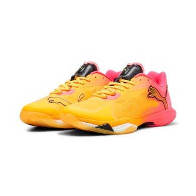 Puma Indoor Court Shoes Vantage Nitro (Cushioning) yellow/pink-red Men's