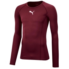 Puma Functional Underwear Long Sleeve Shirt LIGA Baselayer Tee - burgundy Men's