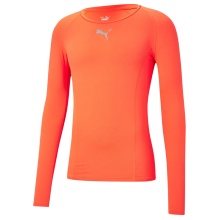 Puma Functional Underwear Long Sleeve Shirt LIGA Baselayer Tee Neon Orange Men's