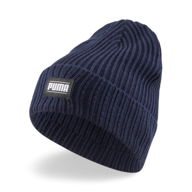 Puma Knitted Hat (Beanie) Classic Cuff Unisex - Ribbed Structure - Peacoat Blue - 1 Piece