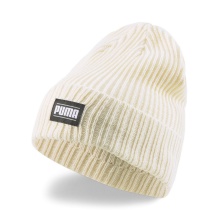 Puma Knitted Hat (Beanie) Classic Cuff Unisex - Ribbed Structure - beige- 1 piece