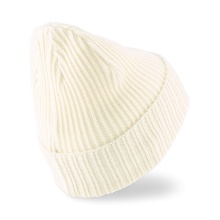 Puma Knitted Hat (Beanie) Classic Cuff Unisex - Ribbed Structure - beige- 1 piece