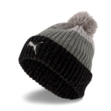 Puma Winter hat (Pompon) Beanie Women - Ribbed structure - black/grey - 1 piece