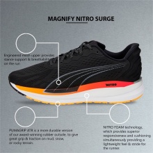 Puma Running Shoes Magnify Nitro Surge (Cushioning) Black/Orange Women