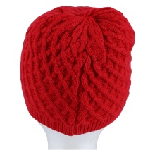 Regatta Knit Hat Multimix Hat Diamond Knit Pattern Red Women