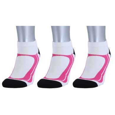 Rohner Basic Day Socks Sneaker Sport white/pink - 3 pairs