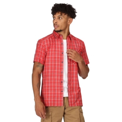 Regatta Short Sleeve Shirt Kalambo VII (with chest pocket) red/pink Men