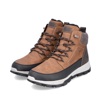 Rieker Winter Boots 35540-24 (Lace-up Boots with Inner Lining) Caramel Brown Men