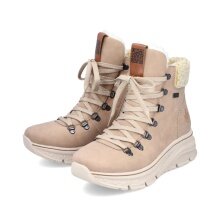 Rieker Winter Boots 48034-20 (Lace-up boots with lining and side zipper) sand beige Women