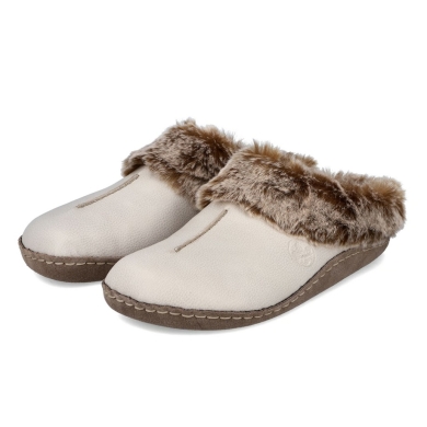 Rieker Slippers 66390-60 (Leather Sole) Beige/Grey Women