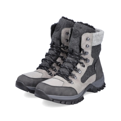 Rieker Winter Boots M9842-40 (Lace-up Boots with Inner Lining) Grey Women