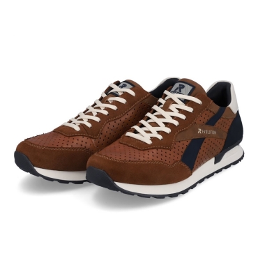 Rieker Sneaker Evolution (Smooth Leather) U0302-24 Dark Brown/Blue Men