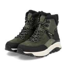 Rieker Winter Boots W0072-54 (Lace-up boots with inner lining and side zip) khaki green/black