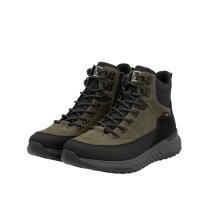 Rieker winter boots U0174-42 (lace-up boots with lining, synthetic leather) khaki/green men's