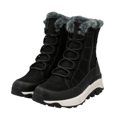 Rieker Winter Boots W0071-00 R-TEX (Lace-up boots with inner lining and side zip) black ladies