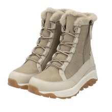 Rieker Winter Boots W0071-20 R-TEX (Lace-up boots with inner lining and side zip) beige-brown ladies