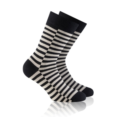 Rohner Day Sock Fashion black/striped Men - 1 Pair