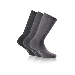 Rohner Tennis Socks Crew Basic (super soft) light grey/grey/dark grey - 3 pairs