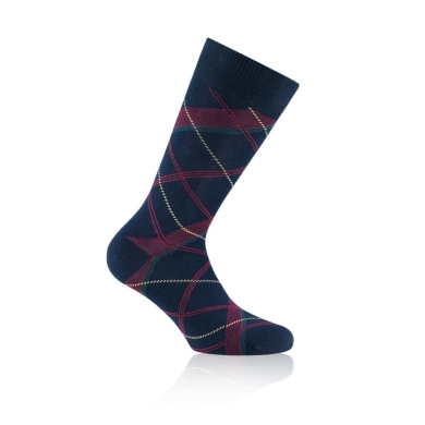 Rohner Day Sock Fashion Vintage Edition (Cotton) navy/burgundy - 1 Pair