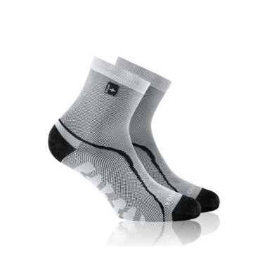 Rohner Sport Sock R-Ultra Light Quarter (light, moisture-absorbing) grey/white - 1 pair