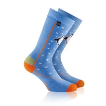 Rohner Winter Ski Sock Penguin (wool blend, high comfort) blue Kids - 1 Pair