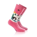 Rohner Winter Ski Sock Penguin (wool blend, high wearing comfort) pink Children