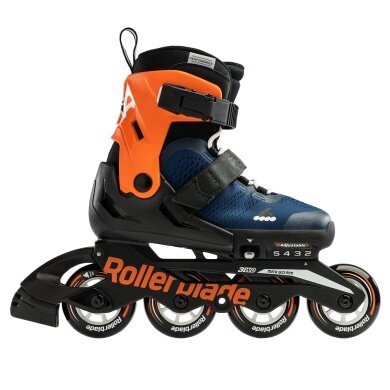 Rollerblade Inline Skates Microblade (Wheels: 72mm/80A, Bearings: SG3) Midnight Blue/Orange Children