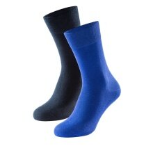 Schiesser Day Sock Crew 95/5 Organic Cotton royal blue/navy blue - 2 Pairs